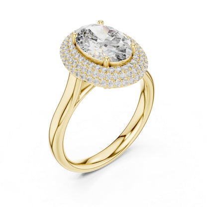 14K White Gold Round & Oval Lab-Grown Diamond Wedding Ring for Women | Pure Carat