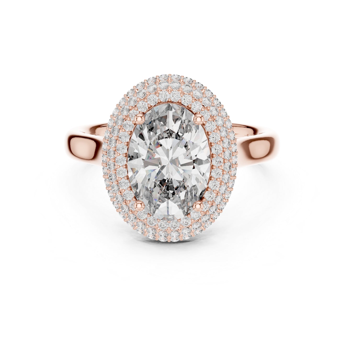 14K White Gold Round & Oval Lab-Grown Diamond Wedding Ring for Women | Pure Carat