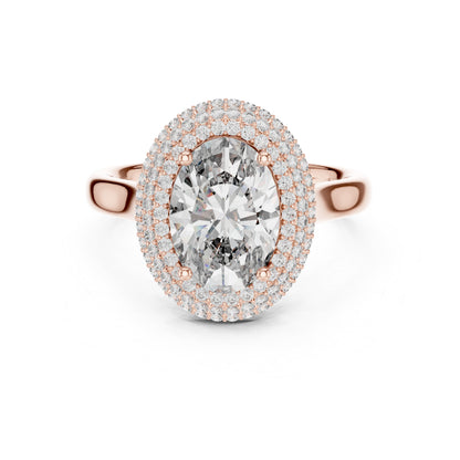 14K White Gold Round & Oval Lab-Grown Diamond Wedding Ring for Women | Pure Carat