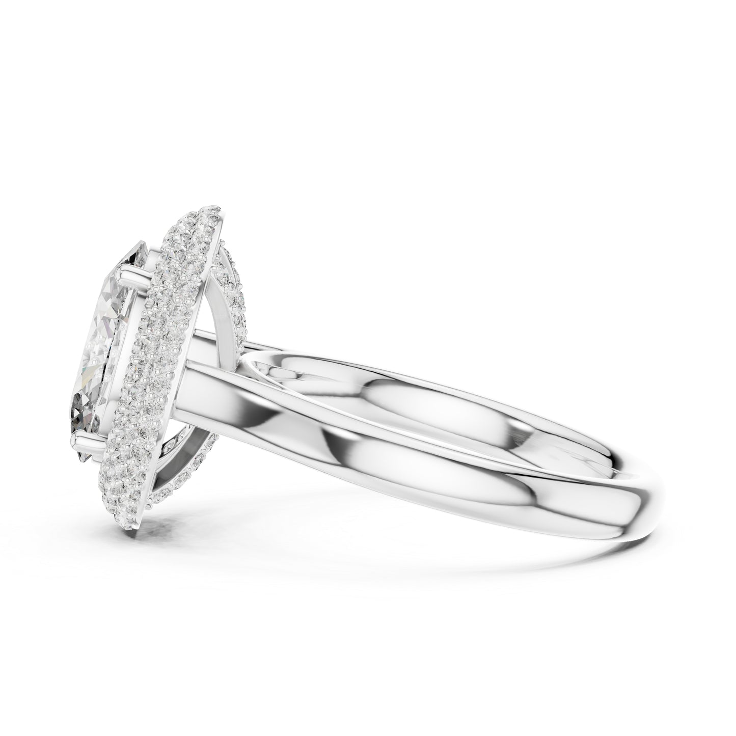 14K White Gold Round & Oval Lab-Grown Diamond Wedding Ring for Women | Pure Carat