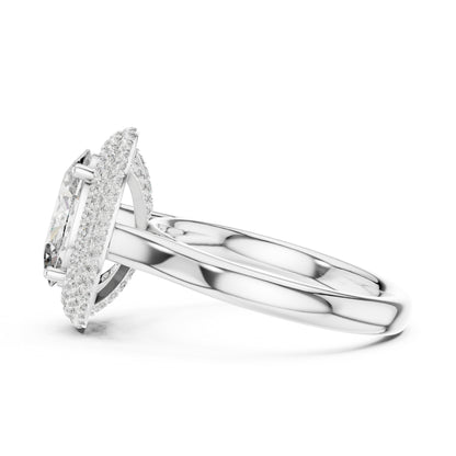14K White Gold Round & Oval Lab-Grown Diamond Wedding Ring for Women | Pure Carat