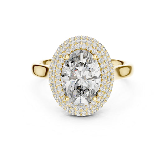 14K White Gold Round & Oval Lab-Grown Diamond Wedding Ring for Women | Pure Carat