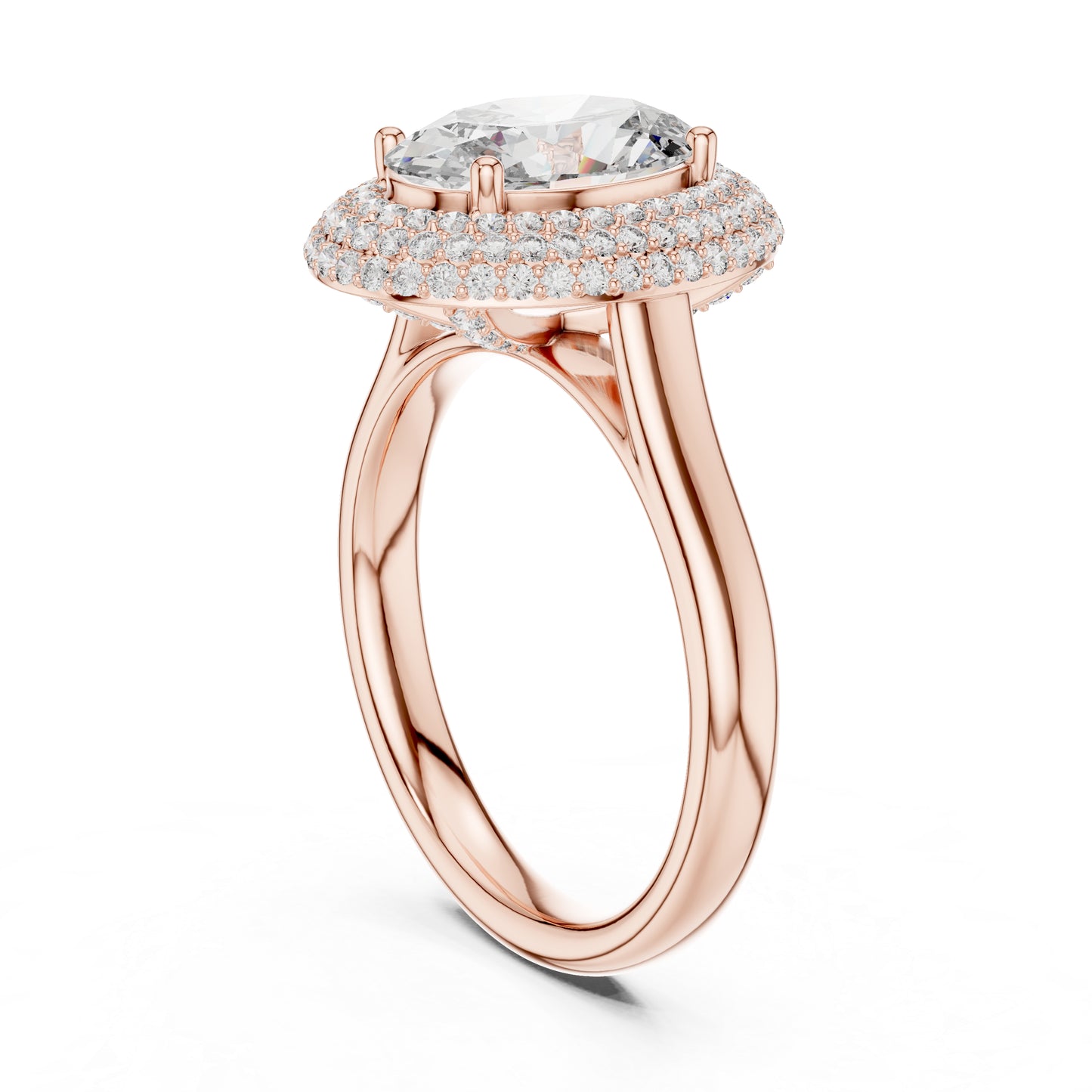 14K White Gold Round & Oval Lab-Grown Diamond Wedding Ring for Women | Pure Carat