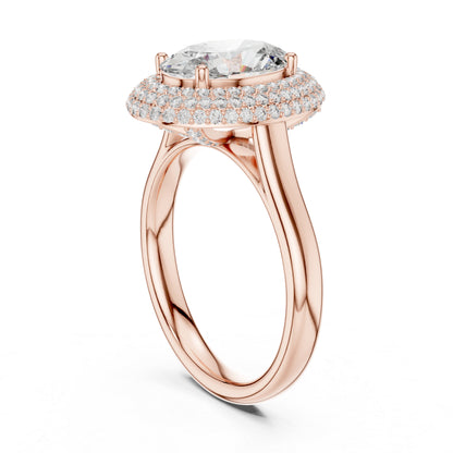 14K White Gold Round & Oval Lab-Grown Diamond Wedding Ring for Women | Pure Carat