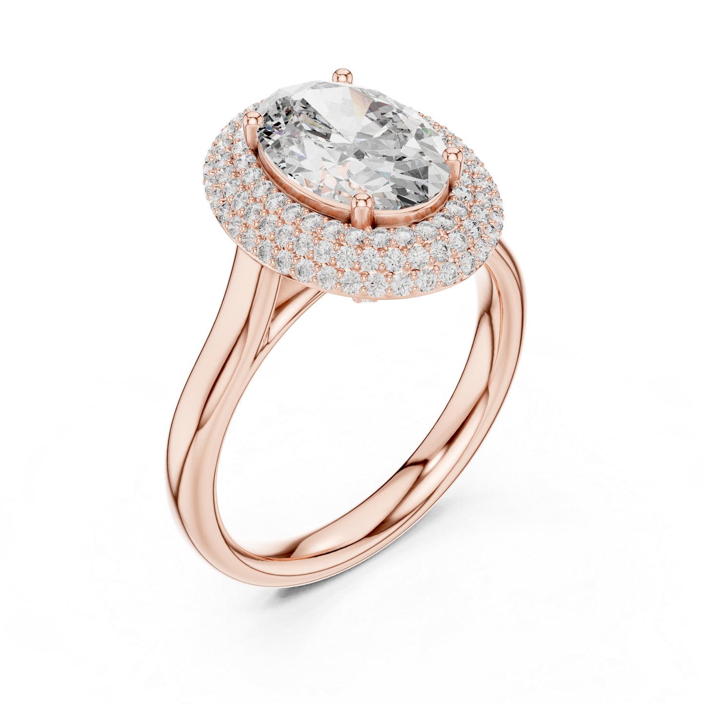 14K White Gold Round & Oval Lab-Grown Diamond Wedding Ring for Women | Pure Carat