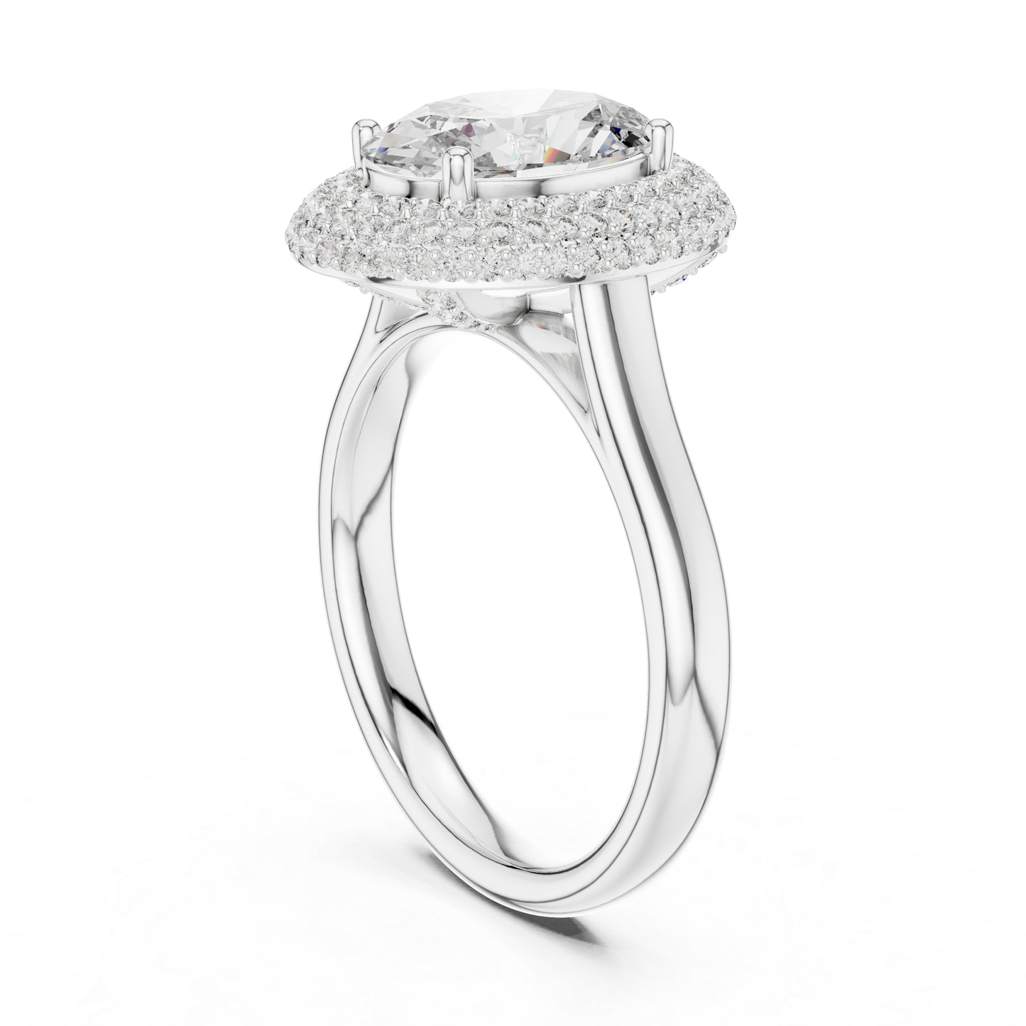 14K White Gold Round & Oval Lab-Grown Diamond Wedding Ring for Women | Pure Carat