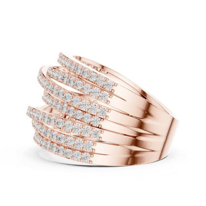 14K Rose Gold Round Lab-Grown Diamond Everyday Wear Ring for Women | Pure Carat