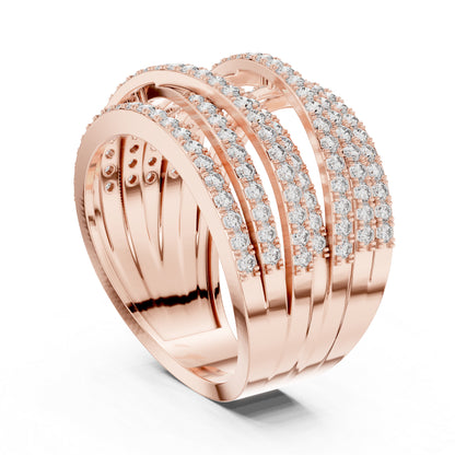 14K Rose Gold Round Lab-Grown Diamond Everyday Wear Ring for Women | Pure Carat