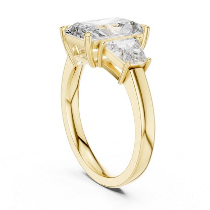 14K White Gold Tapered Baguette & Radiant Lab-Grown Diamond Engagement Ring for Women | Pure Carat