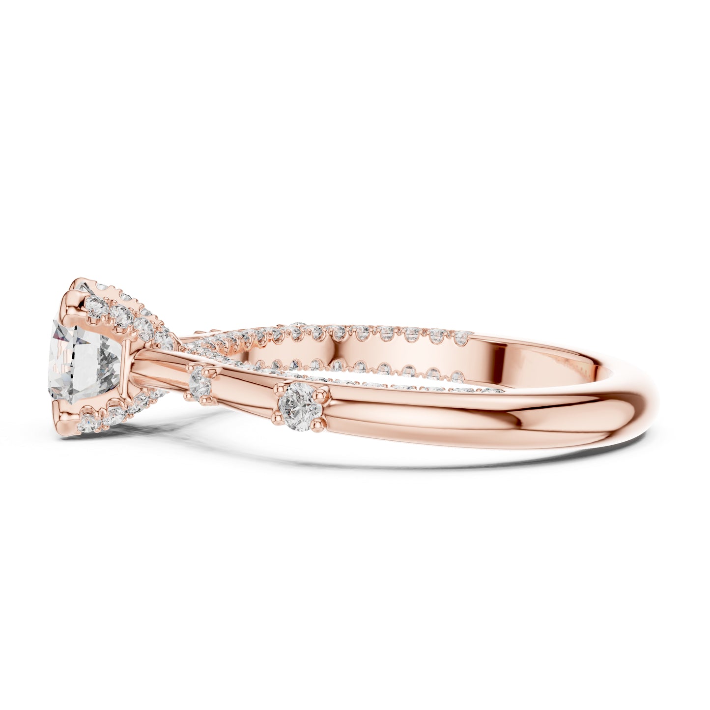 14K Rose Gold Round Lab-Grown Diamond Engagement Ring for Women | Pure Carat