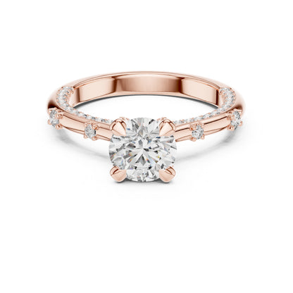 14K Rose Gold Round Lab-Grown Diamond Engagement Ring for Women | Pure Carat