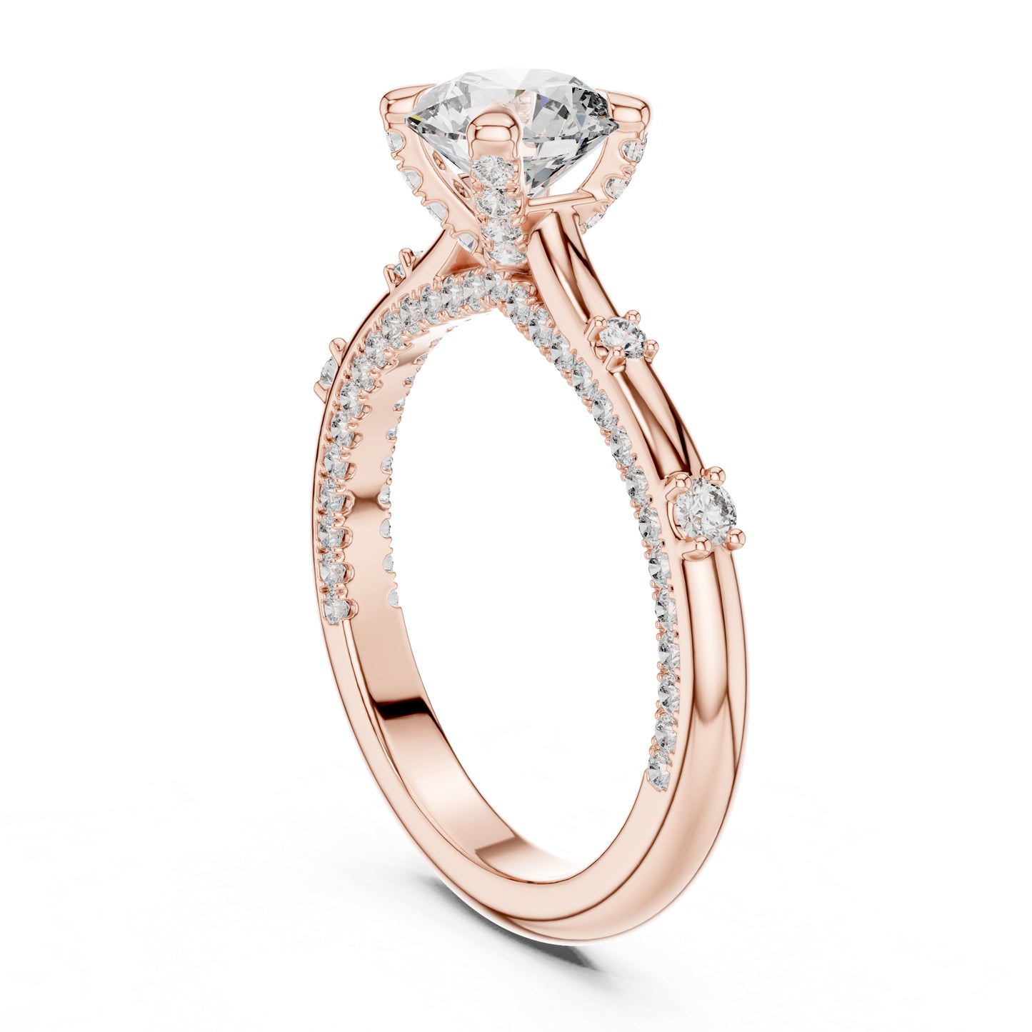 14K Rose Gold Round Lab-Grown Diamond Engagement Ring for Women | Pure Carat