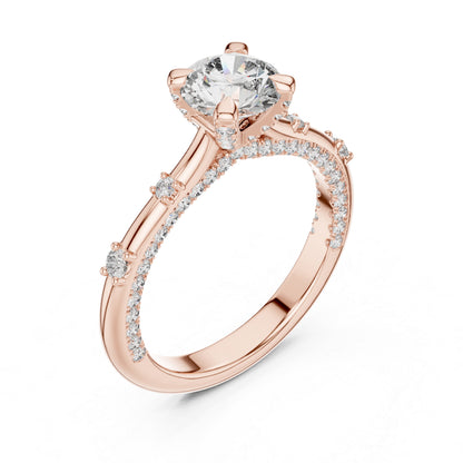 14K Rose Gold Round Lab-Grown Diamond Engagement Ring for Women | Pure Carat