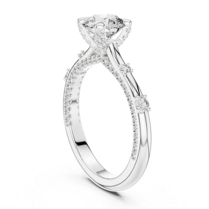 14K Rose Gold Round Lab-Grown Diamond Engagement Ring for Women | Pure Carat