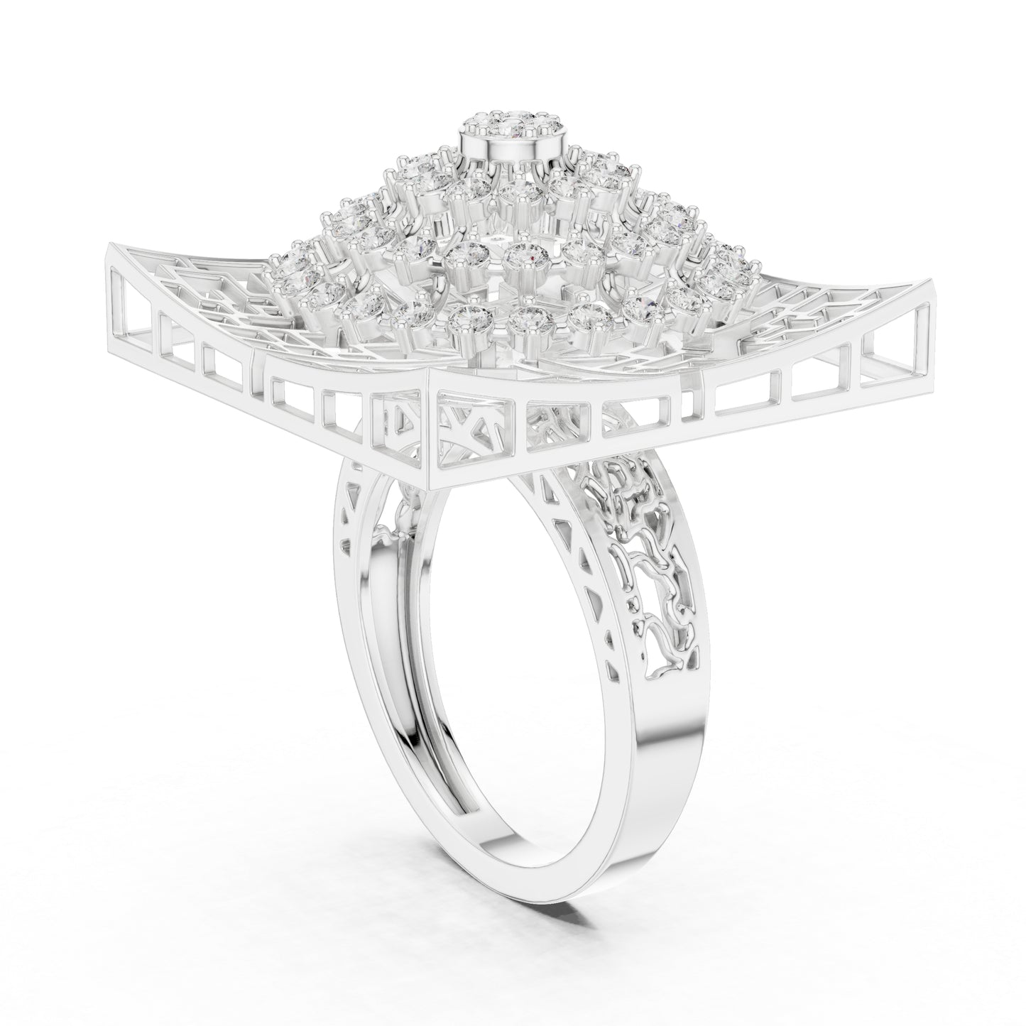 14K White Gold Round Lab-Grown Diamond Engagement Ring for Women | Pure Carat