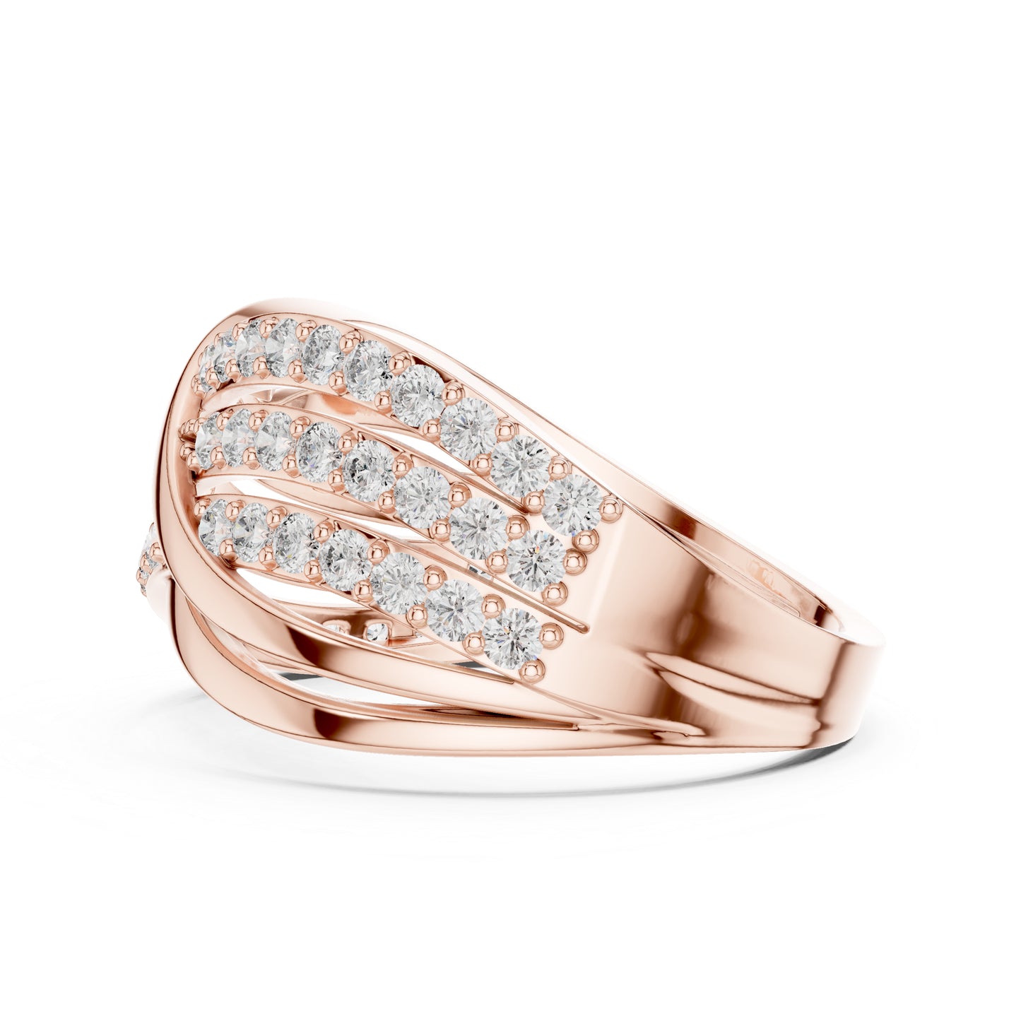 18K Rose Gold Round Lab-Grown Diamond Engagement Ring for Women | Pure Carat