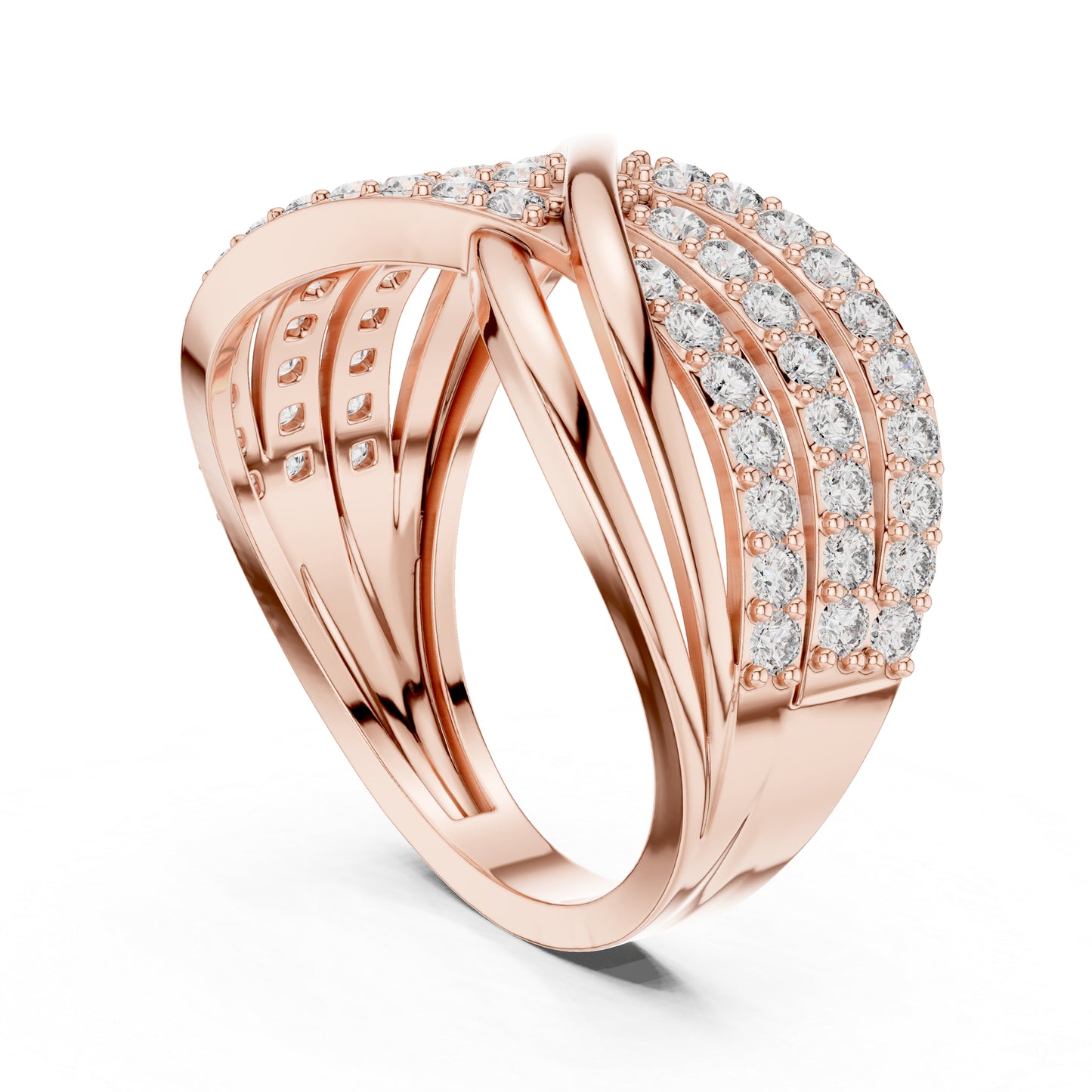 18K Rose Gold Round Lab-Grown Diamond Engagement Ring for Women | Pure Carat