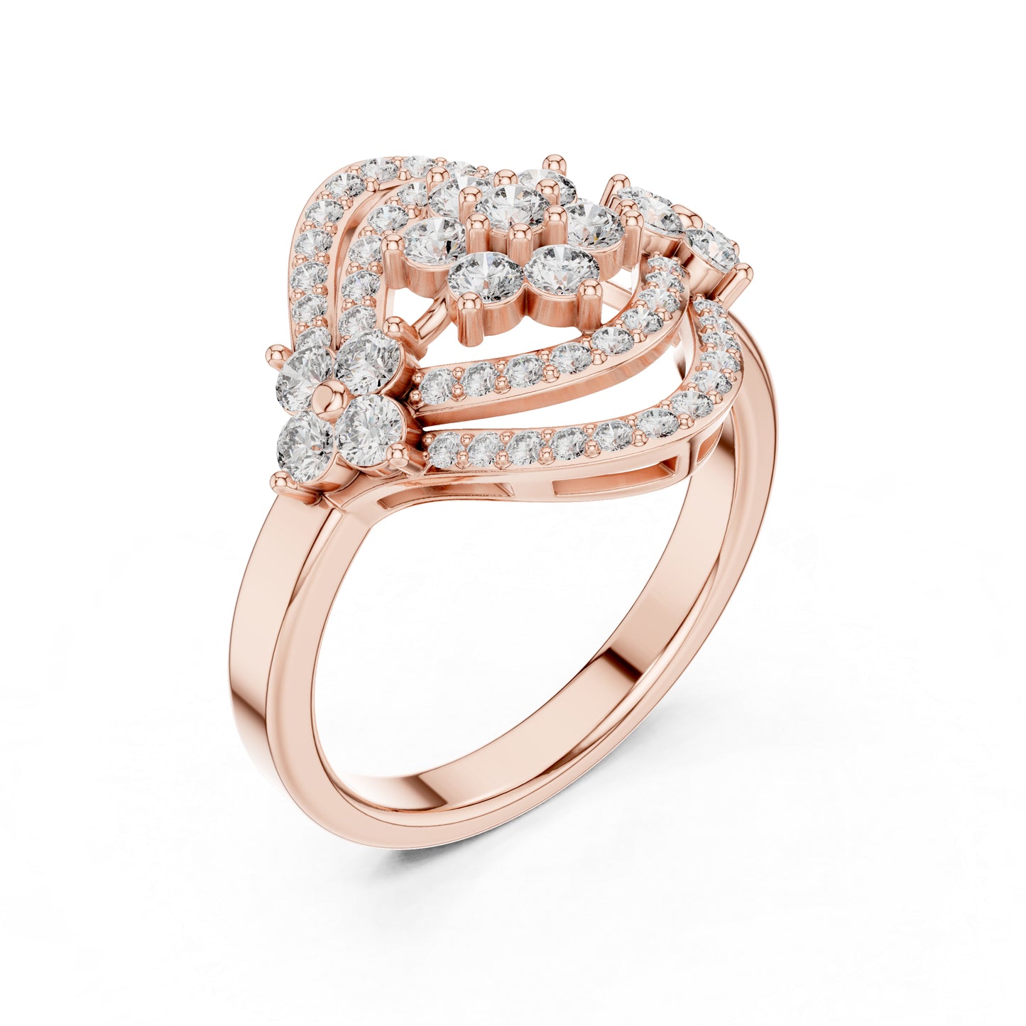 18K Rose Gold Round Lab-Grown Diamond Engagement Ring for Women | Pure Carat