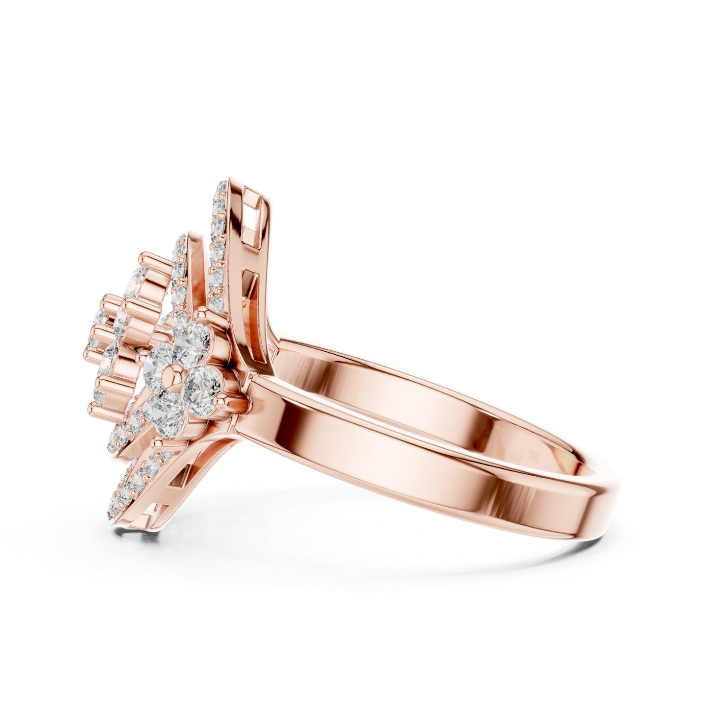 18K Rose Gold Round Lab-Grown Diamond Engagement Ring for Women | Pure Carat