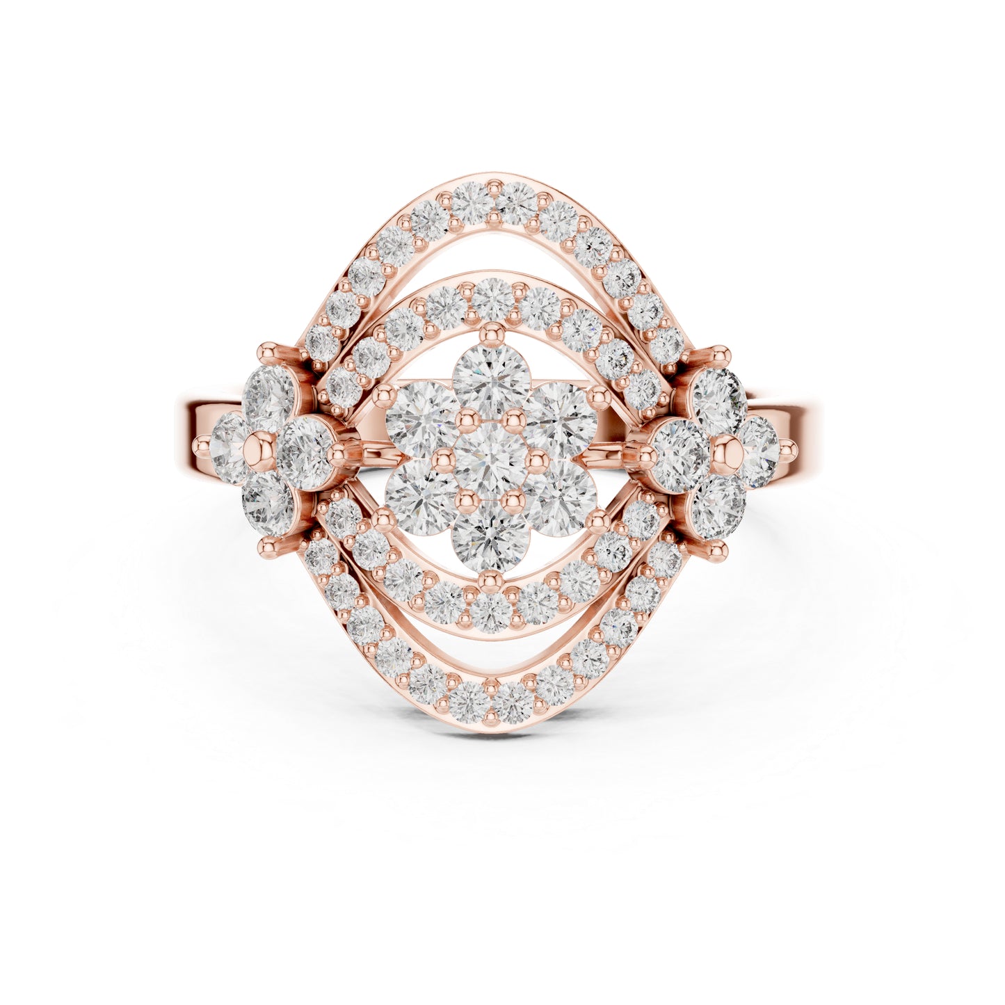 18K Rose Gold Round Lab-Grown Diamond Engagement Ring for Women | Pure Carat