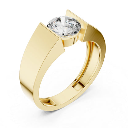 14K Yellow Gold Round Lab-Grown Diamond Engagement Ring for Women | Pure Carat