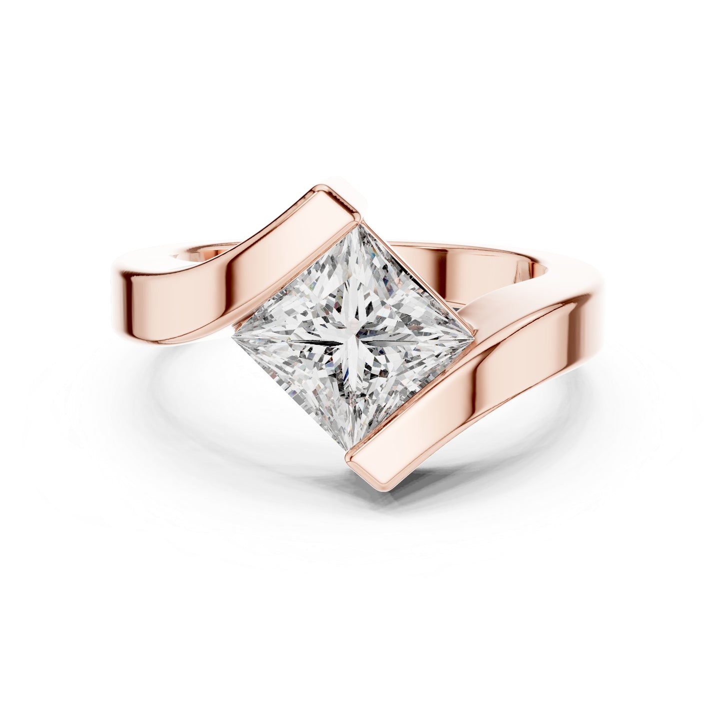 14K Rose Gold Princess Lab-Grown Diamond Everyday Wear Ring for Women | Pure Carat