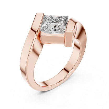 14K Rose Gold Princess Lab-Grown Diamond Everyday Wear Ring for Women | Pure Carat