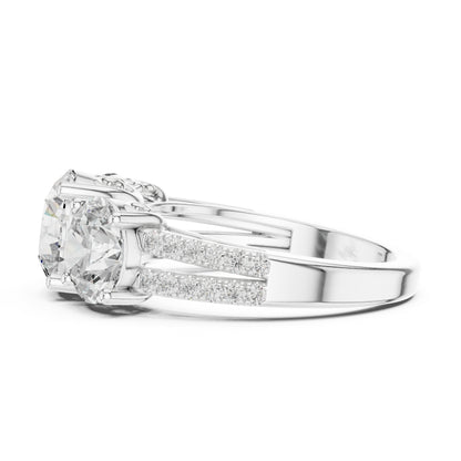 18K White Gold Round Lab-Grown Diamond Engagement Ring for Women | Pure Carat