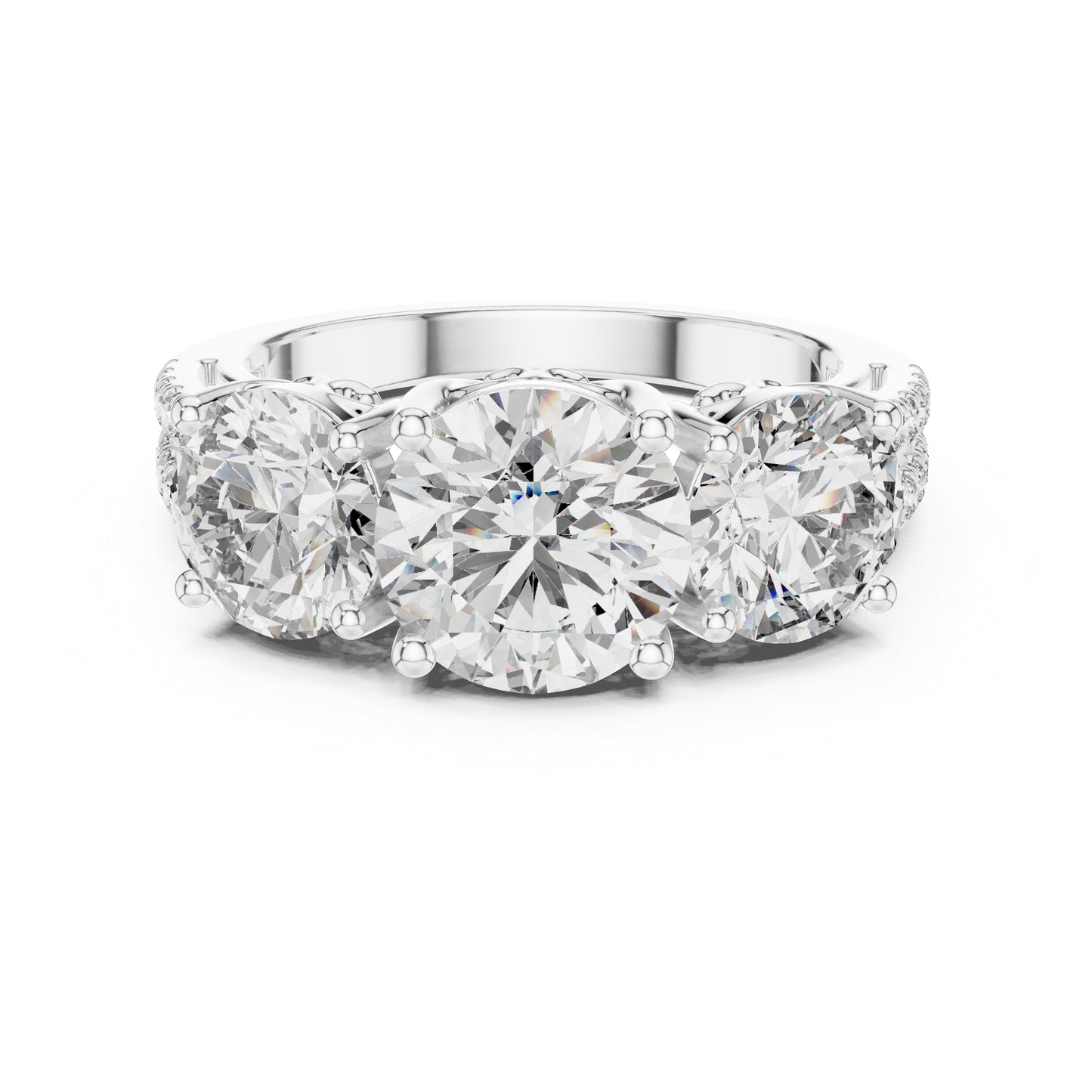 18K White Gold Round Lab-Grown Diamond Engagement Ring for Women | Pure Carat