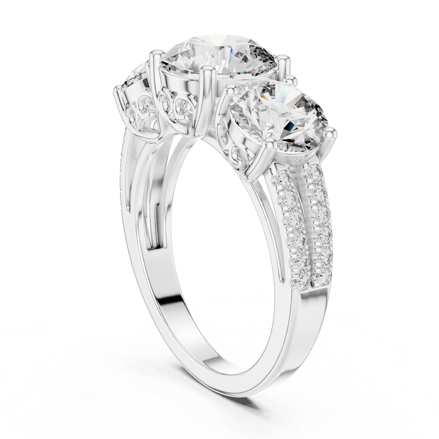 18K White Gold Round Lab-Grown Diamond Engagement Ring for Women | Pure Carat