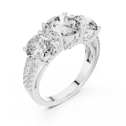18K White Gold Round Lab-Grown Diamond Engagement Ring for Women | Pure Carat