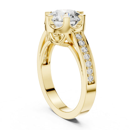 18K Yellow Gold Round Lab-Grown Diamond Everyday Wear Ring for Women | Pure Carat