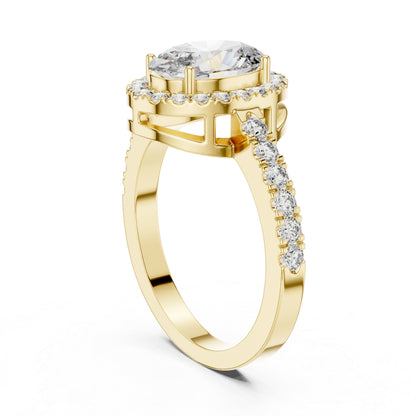Round & Oval Lab-Grown Diamond Solitaire Ring in 18K Yellow Gold – Pure Carat