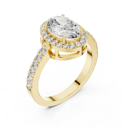 Round & Oval Lab-Grown Diamond Solitaire Ring in 18K Yellow Gold – Pure Carat