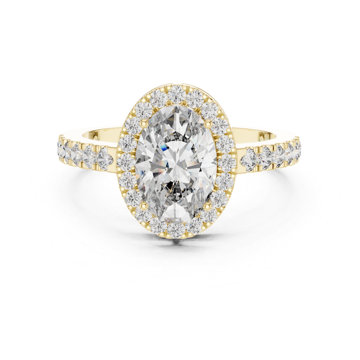 Round & Oval Lab-Grown Diamond Solitaire Ring in 18K Yellow Gold – Pure Carat
