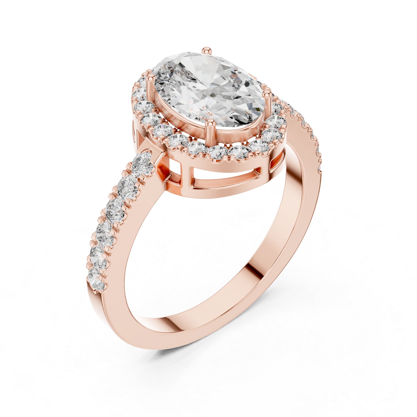 Round & Oval Lab-Grown Diamond Solitaire Ring in 18K Yellow Gold – Pure Carat
