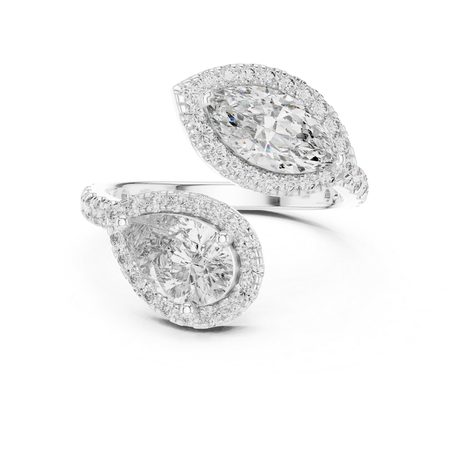 14K Yellow Gold Round, Marquise & Pear Lab-Grown Diamond Wedding Ring for Women | Pure Carat