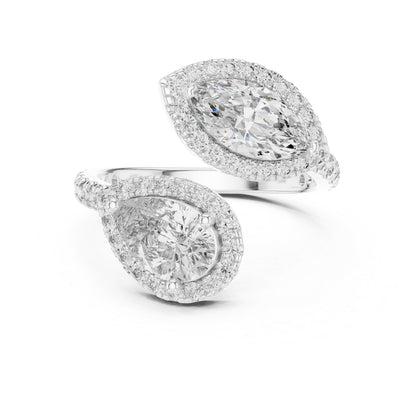 14K Yellow Gold Round, Marquise & Pear Lab-Grown Diamond Wedding Ring for Women | Pure Carat