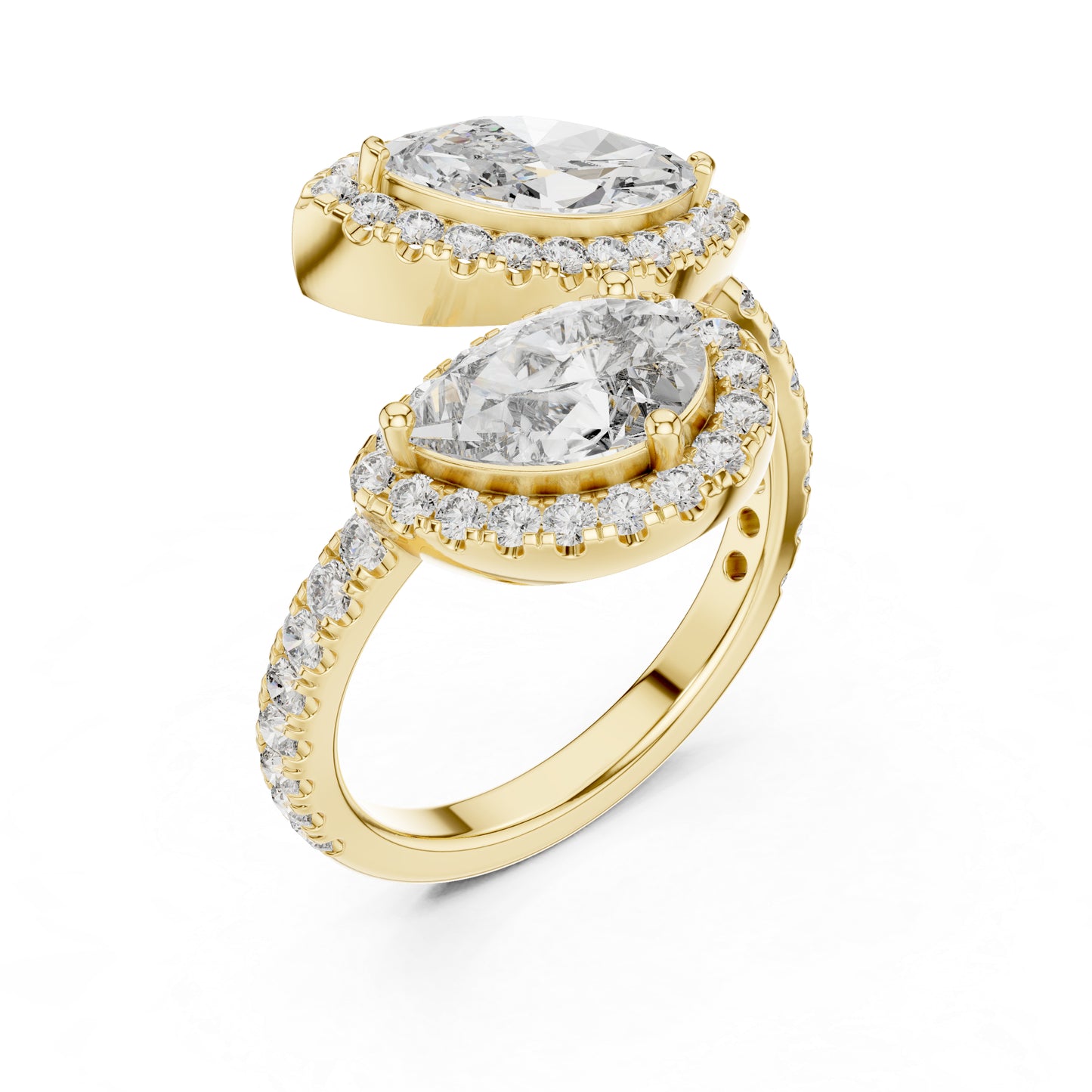 14K Yellow Gold Round, Marquise & Pear Lab-Grown Diamond Wedding Ring for Women | Pure Carat