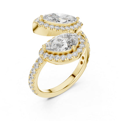 14K Yellow Gold Round, Marquise & Pear Lab-Grown Diamond Wedding Ring for Women | Pure Carat