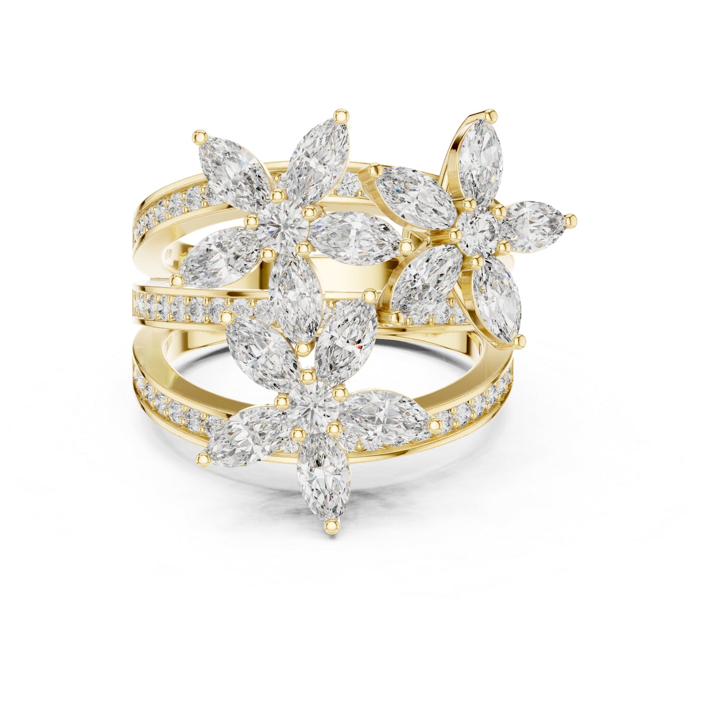 18K Rose Gold Round & Marquise Lab-Grown Diamond Engagement Ring for Women | Pure Carat