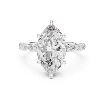 18K Rose Gold Round & Marquise Lab-Grown Diamond Everyday Wear Ring for Women | Pure Carat