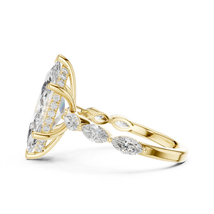 18K Rose Gold Round & Marquise Lab-Grown Diamond Everyday Wear Ring for Women | Pure Carat