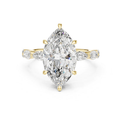 18K Rose Gold Round & Marquise Lab-Grown Diamond Everyday Wear Ring for Women | Pure Carat