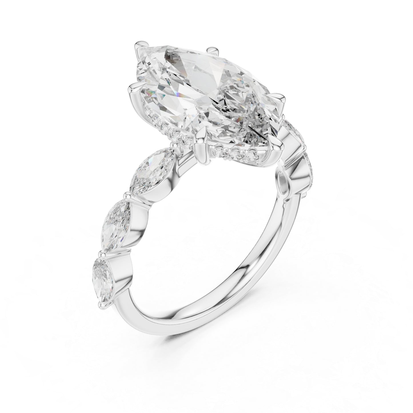 18K Rose Gold Round & Marquise Lab-Grown Diamond Everyday Wear Ring for Women | Pure Carat