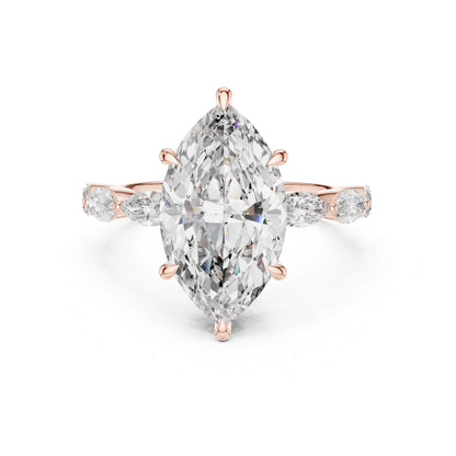 18K Rose Gold Round & Marquise Lab-Grown Diamond Everyday Wear Ring for Women | Pure Carat
