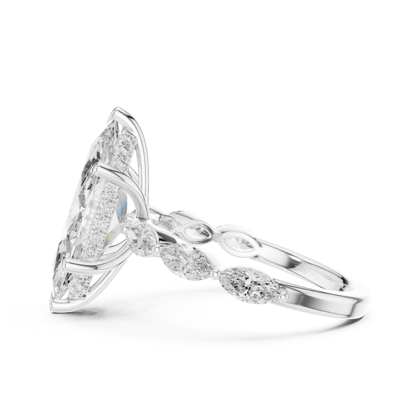 18K Rose Gold Round & Marquise Lab-Grown Diamond Everyday Wear Ring for Women | Pure Carat