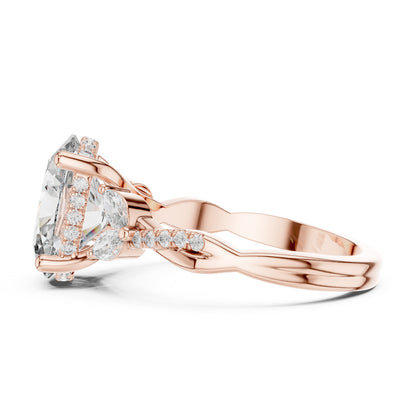 14K Yellow Gold Round, Marquise & Oval Lab-Grown Diamond Engagement Ring for Women | Pure Carat