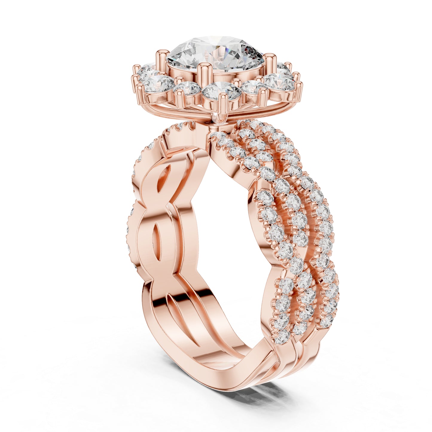 18K Rose Gold Round Lab-Grown Diamond Everyday Wear Ring for Women | Pure Carat