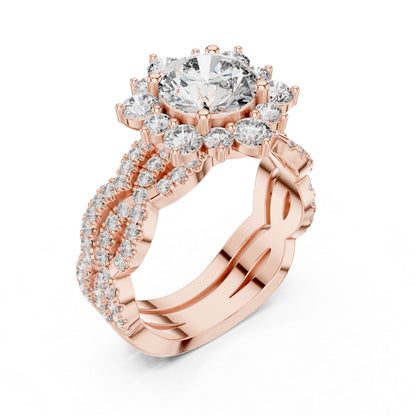 18K Rose Gold Round Lab-Grown Diamond Everyday Wear Ring for Women | Pure Carat